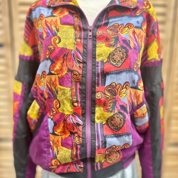 Vintage Express 100% Silk Baroque Windbreaker Size M - Picture 2 of 7